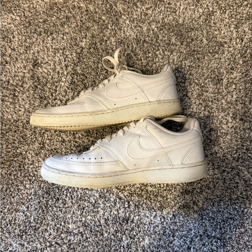 Nike White Low-Top Leather Sneakers